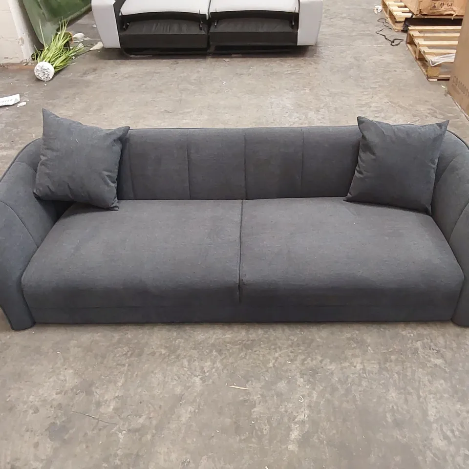 DESIGNER FABRIC 3 SEATER SOFA IN SLATE GREY 