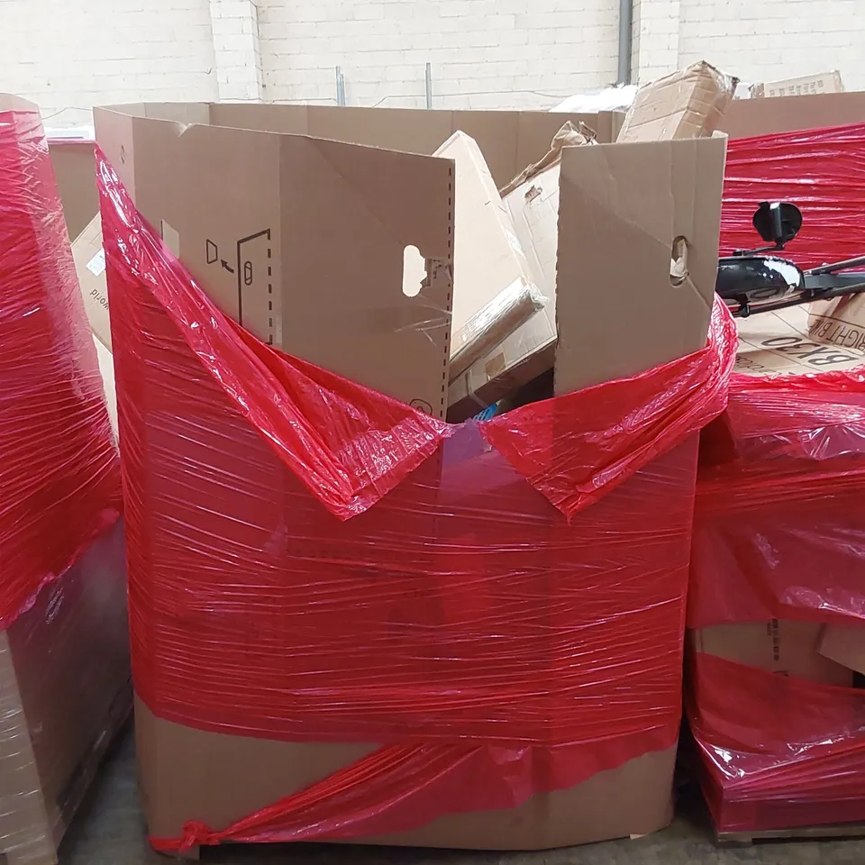 PALLET OF ASSORTED HOUSEHOLD ITEMS AND CONSUMER PRODUCTS TO INCLUDE; LEGO, BOXED FURNITURE ETC 