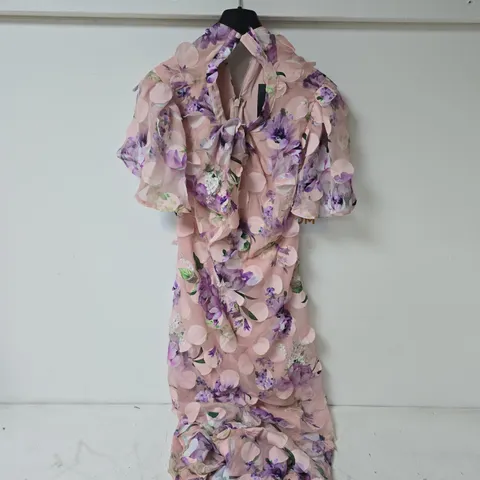 KALEIDOSCOPE BLUSH 3D PRINT DRESS - SIZE 14