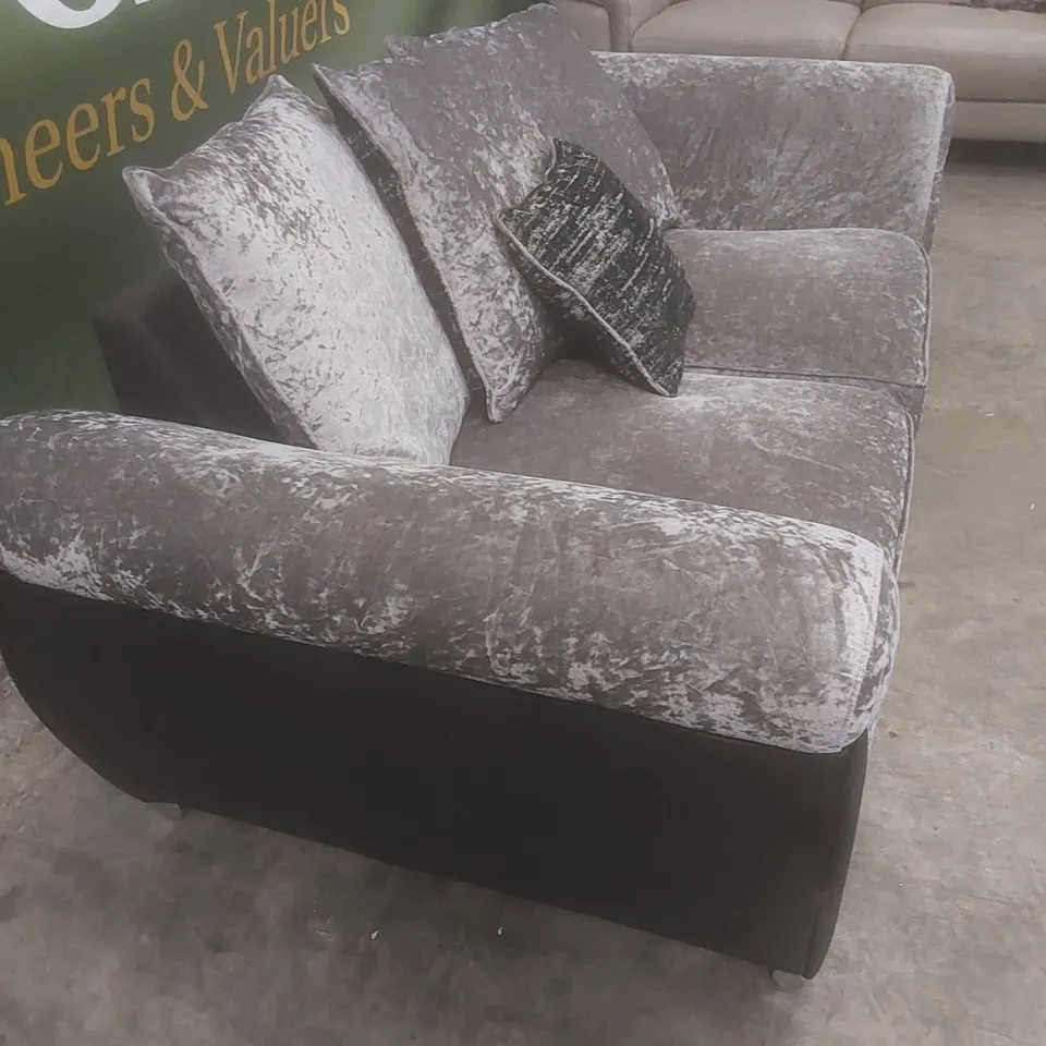 DESIGNER CRUSHED VELVET UPHOLSTERED SOFA