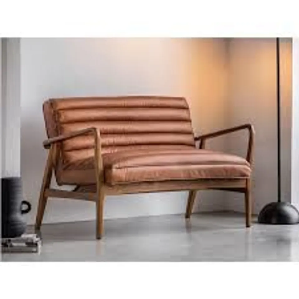 BOXED DATSUN 2 SEATER BROWN SOFA 