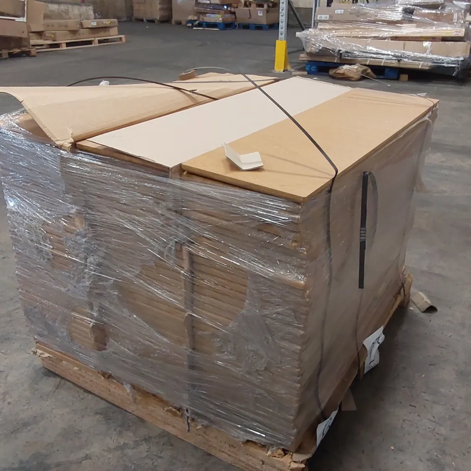 PALLET OF APPROXIMATELY 95 BRAND NEW JASPER (CALAIS OAK) KITCHENS/BEDROOM REPLACEMENT CABINET DOOR/DRAWER/END PANELS 