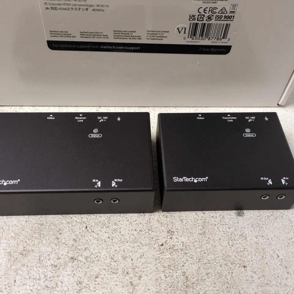 STARTECH HDMI OVER CAT5/CAT6 EXTENDER KIT – 4K60, 2 X RECEIVERS (ST12HDT120S)