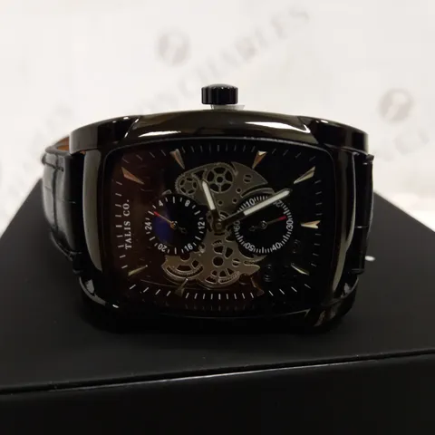 TALIS CO TWO TONE LEATHER STRAP WATCH