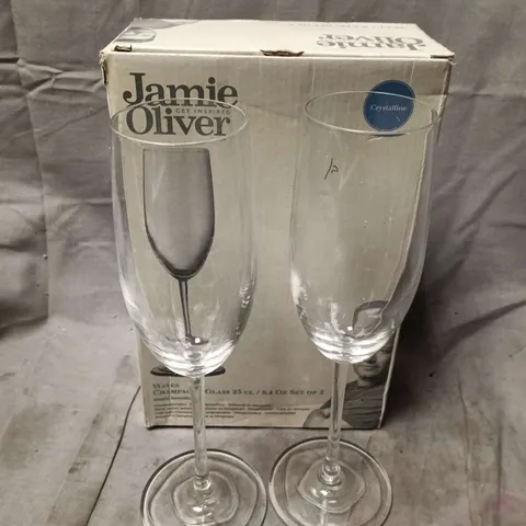 JAMIE OLIVER SET OF 2 WAVES CHAMPAGNE GLASSES