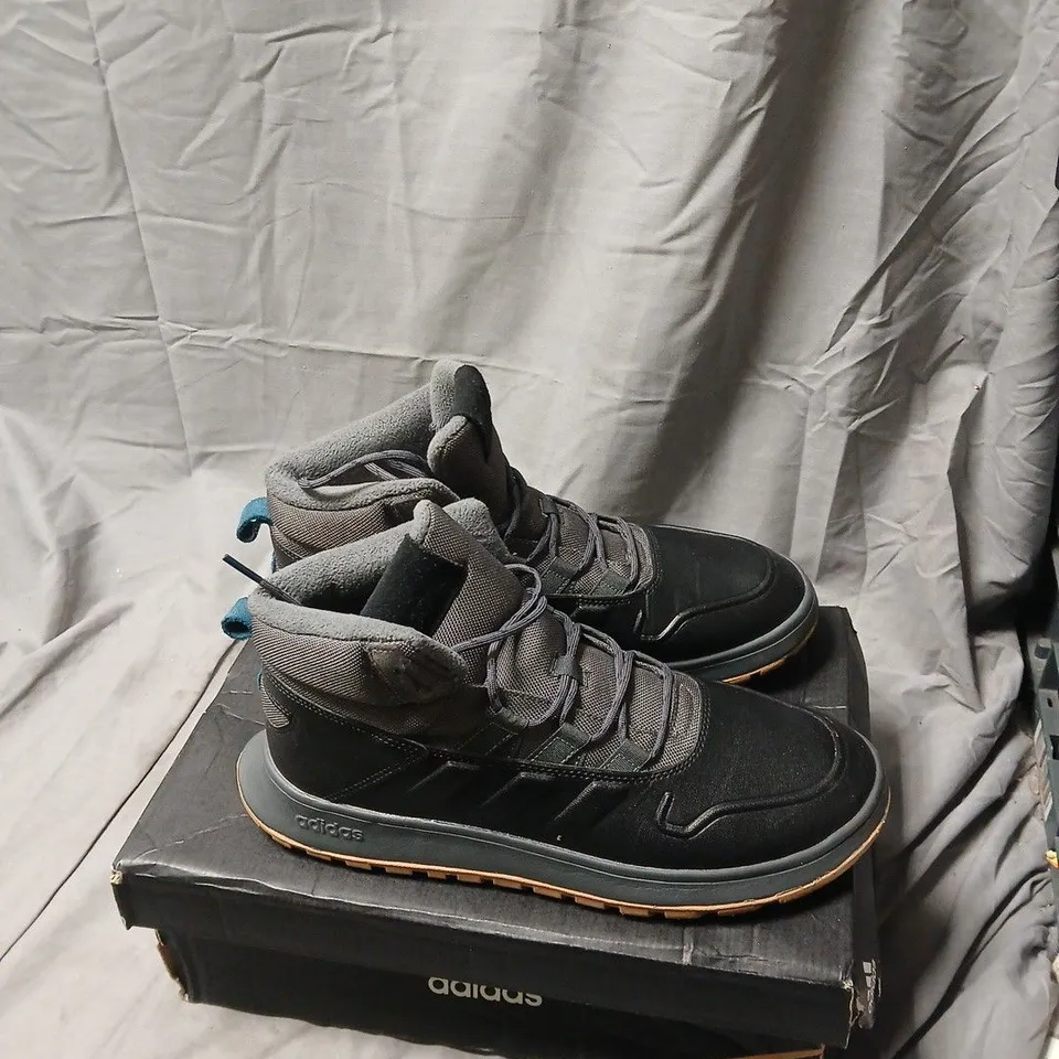 ADIDAS FUSION STORM WTR SNEAKERS – BLACK/GRAY, UK 10