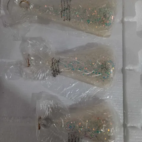 BOXED HOME REFLECTIONS SET OF 3 PRE-LIT GLASS ANGEL CANDLE HOLDERS