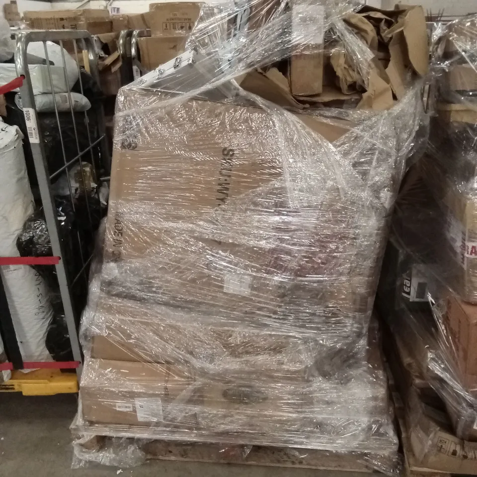 PALLET OF ASSORTED HOUSEHOLD GOODS AND PRODUCTS TO INCLUDE; FURNITURE, POKER SETS ETC
