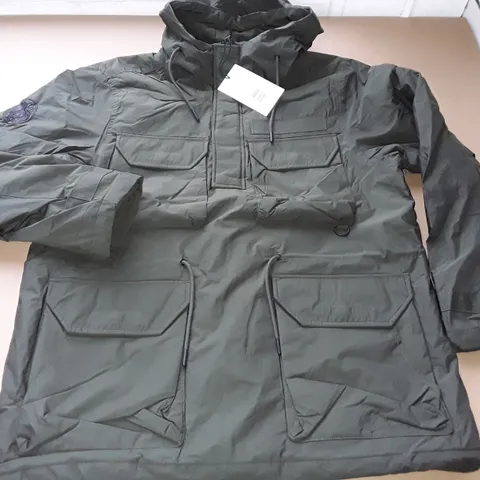 PRETTY GREEN MODULAR OVERHEAD COAT IN KHAKI - L