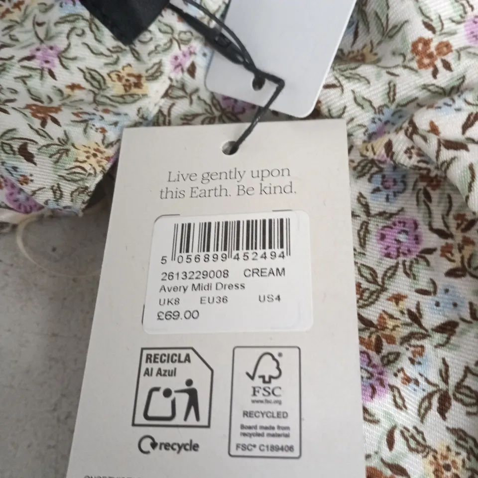 NOBODY'S CHILD AVERY MIDI DRESS – FLORAL PRINT, UK8