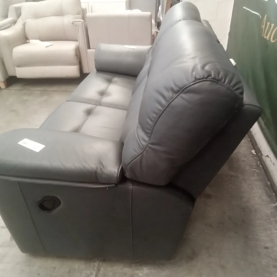 DESIGNER G PLAN MADE STRATFORD 2 SEATER MANUAL RECLINER DBL SOFA - CAMBRIDGE PETROL BLUE LEATHER 