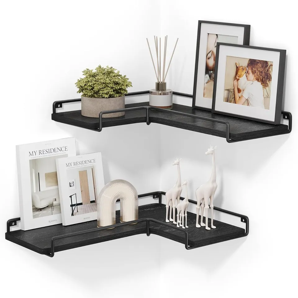BOXED VASAGLE FLOATING SHELVES, SET OF 2 - BLACK