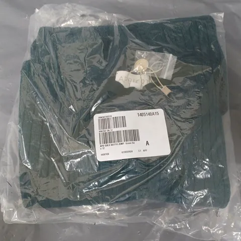 BAGGED APRICOT GOLD BUTTON JUMPER IN GREEN - SIZE 12
