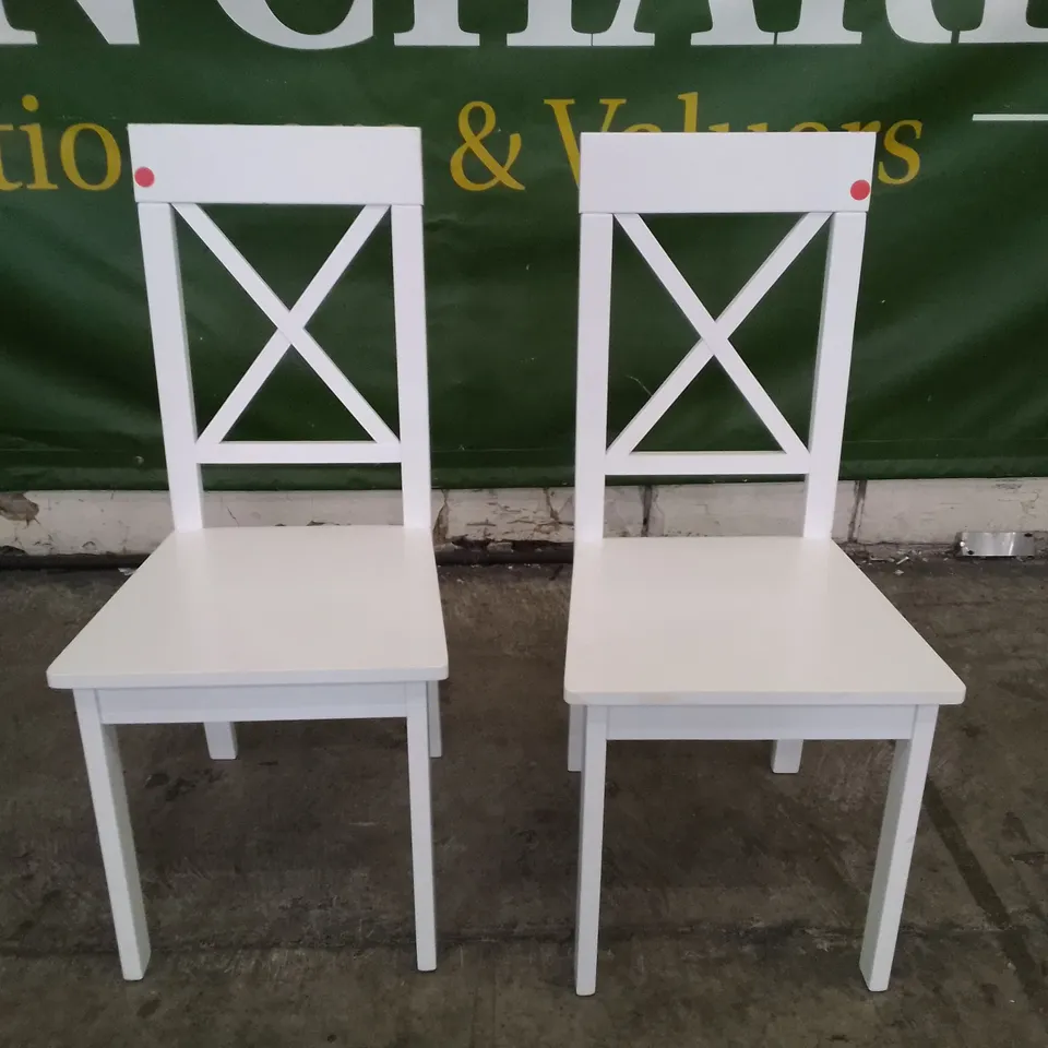 SET OF 2 NEW KENDAL WHITE DINING CHAIRS