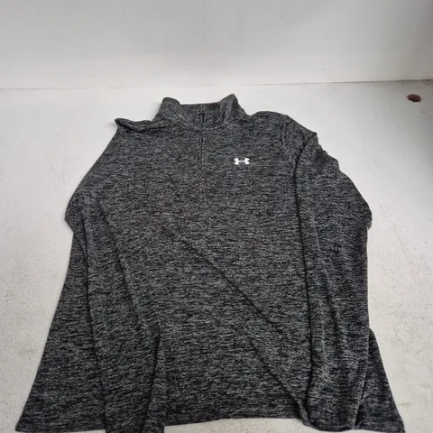UNDER ARMOUR MEN'S HEATHERED ZIP-NECK TOP – UK M