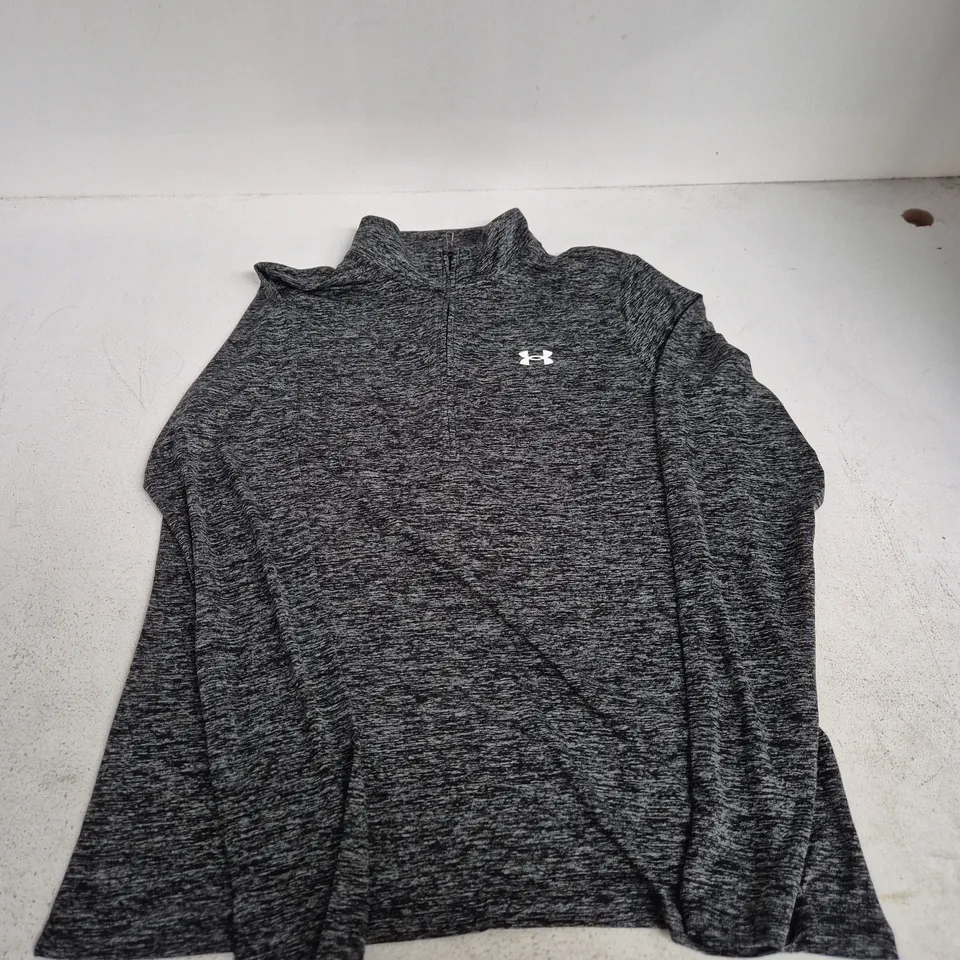 UNDER ARMOUR MEN'S HEATHERED ZIP-NECK TOP – UK M