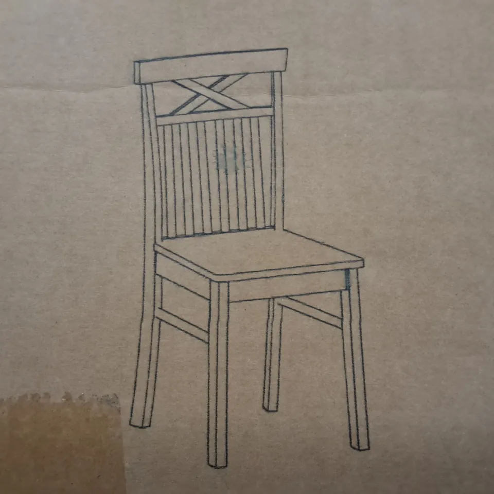 BOXED CHATSWORTH DINING CHAIR PAIR IN NATURAL/CREAM - 1 BOX