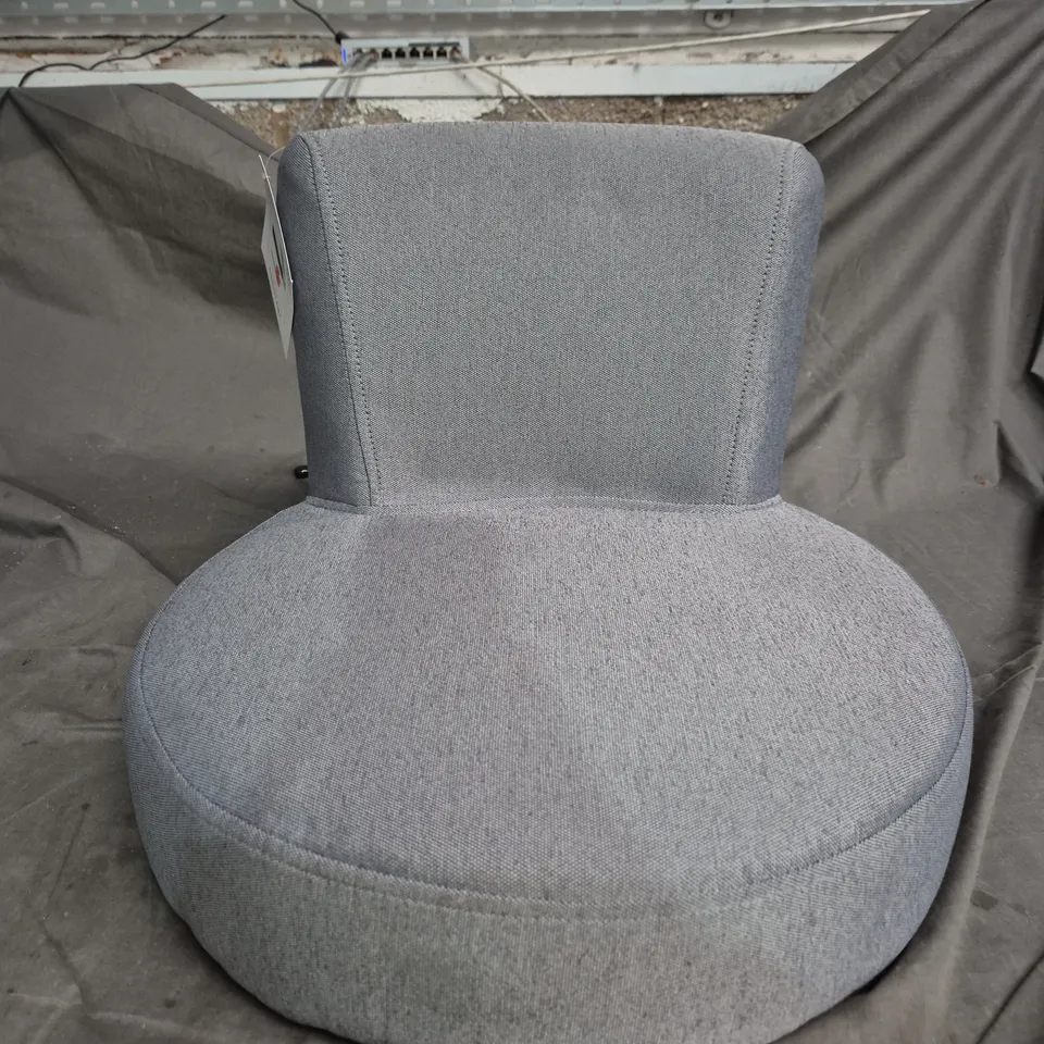 GREY ROUND CHAIR WITH BACKREST – LIVING & HOME - NO LEGS