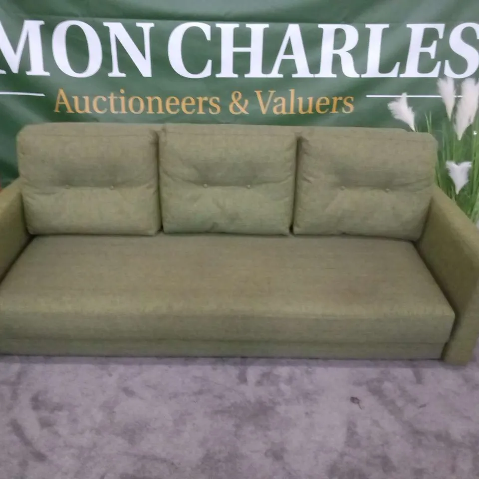 DESIGNER G PLAN VINTAGE 54 MARL GREEN FABRIC SOFABED