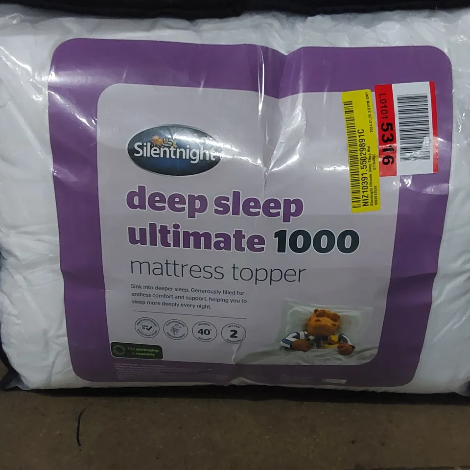 BAGGED SILENTNIGHT ULTIMATE DEEP SLEEP MATTRESS TOPPER // SIZE SMALL DOUBLE (1 ITEM)