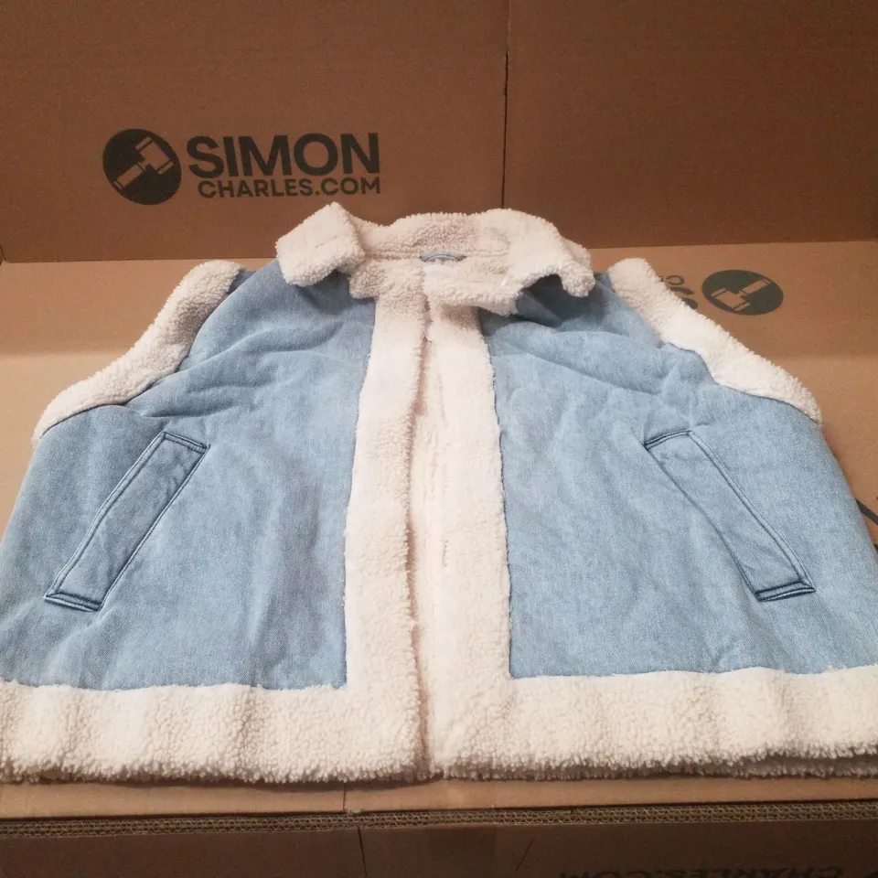 BOX CONTAINING APPROXIMATELY 5 BRAND NEW SIMPLY BE BLUE REGULAR SLEEVELESS DENIM GILETS - SIZE 22