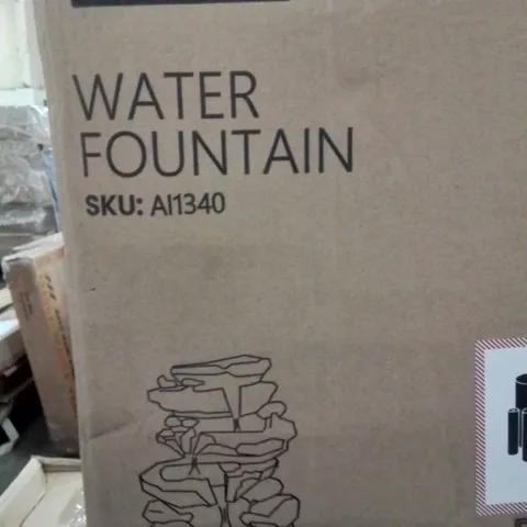 BOXED GROGGIN WEATHER RESISTANT ROCK POOL WATER FOUNTAIN WITH LIGHT