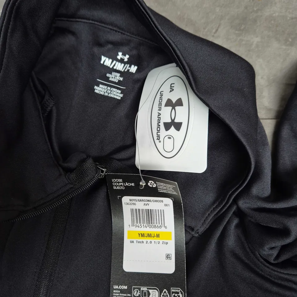 Under Armour Youth Training Top – Black, UA Tech 2.0 1/2 Zip (YM/JM/J-M) 