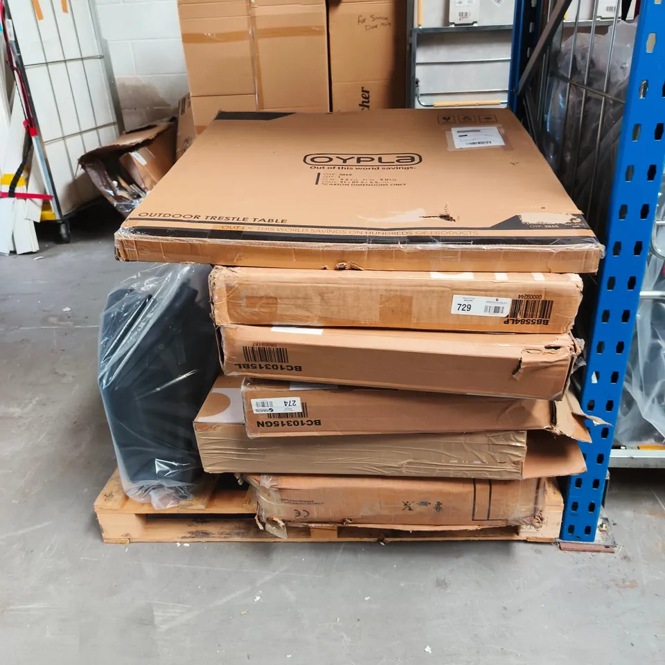PALLET OF ASSORTED FURNITURE PARTS AND ACCESSORIES 