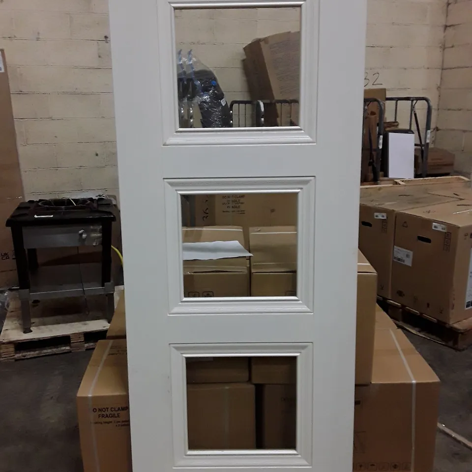 3 GLASS PANEL WHITE OAK INTERNAL DOOR 1981×760×35MM