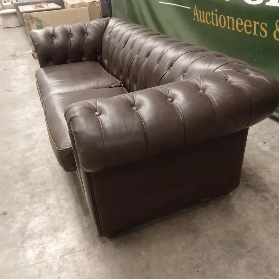 BAKERFIELD 3 SEATER LEATHER/FAUX LEATHER SOFA - CHOCOLATE RRP £1449