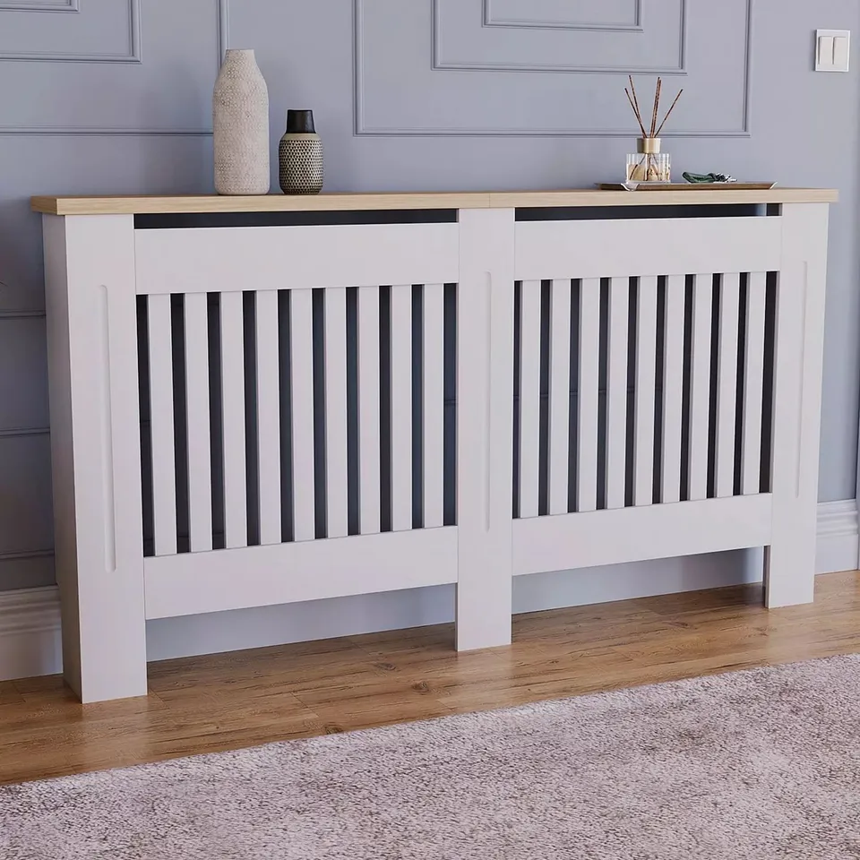 BOXED ARLINGTON LARGE RADIATOR COVER IN WHITE - COLLECTION ONLY