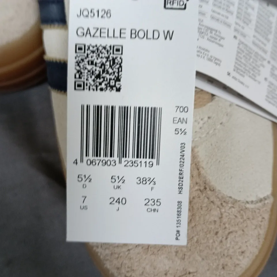 ADIDAS GAZELLE BOLD W TRAINERS – UK 5.5 