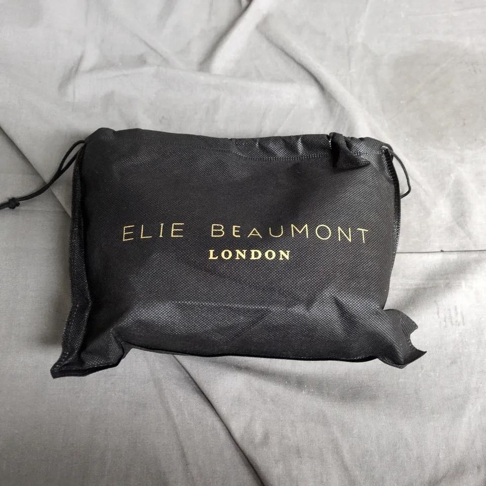 ELIE BEAUMONT LONDON BLACK LEATHER MINI WALLET PURSE WITH GOLD TURN-LOCK