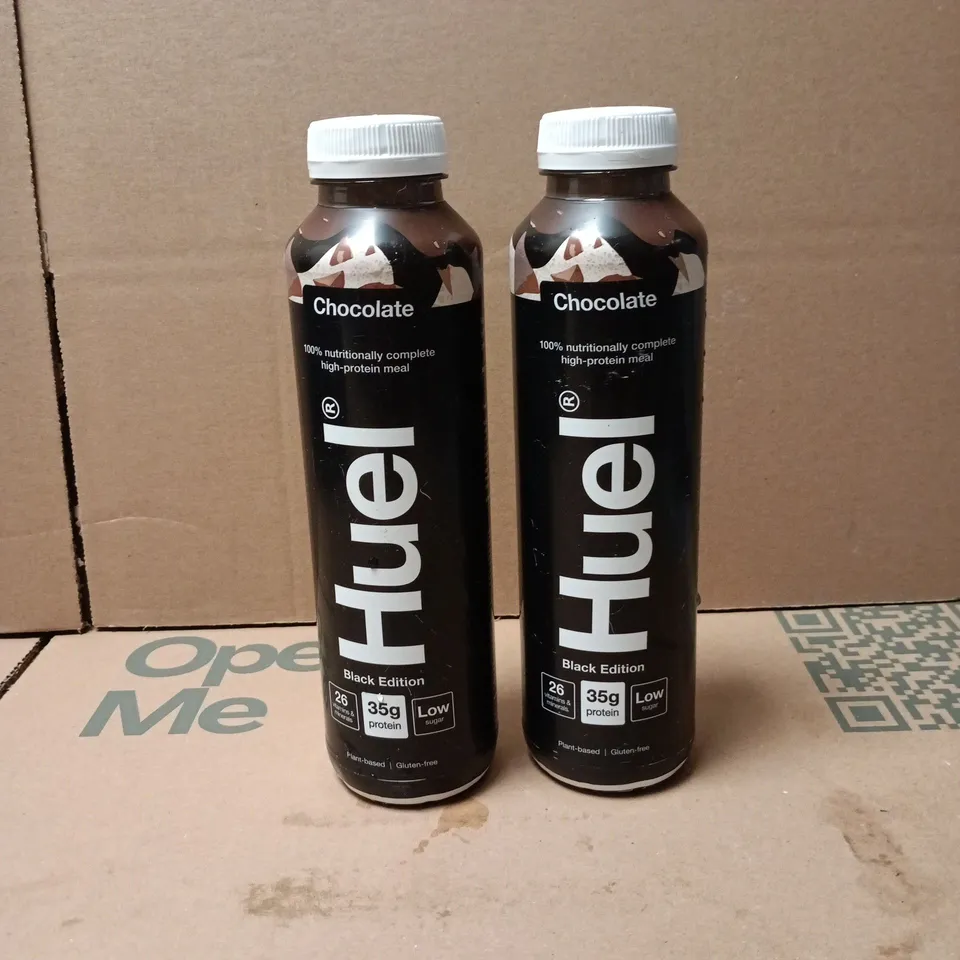 TOTE OF APPROXIMATELY 7 HUEL CHOCOLATE BLACK EDITION 500ML