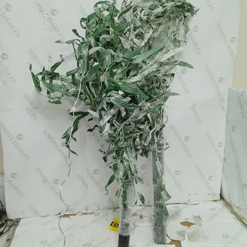 BOXED ALISON CORK 180CM PRE-LIT GREEN LEAF DETAIL INDOOR WILLOW TREE (COLLECTION ONLY)