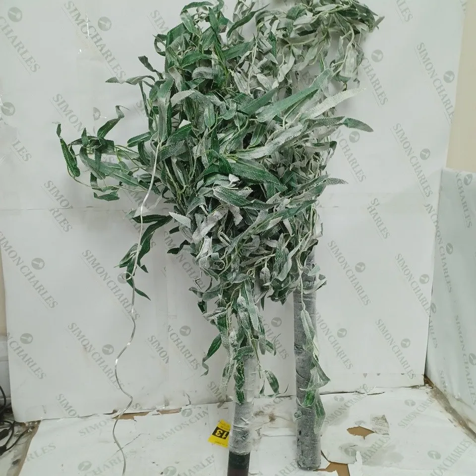 BOXED ALISON CORK 180CM PRE-LIT GREEN LEAF DETAIL INDOOR WILLOW TREE (COLLECTION ONLY)
