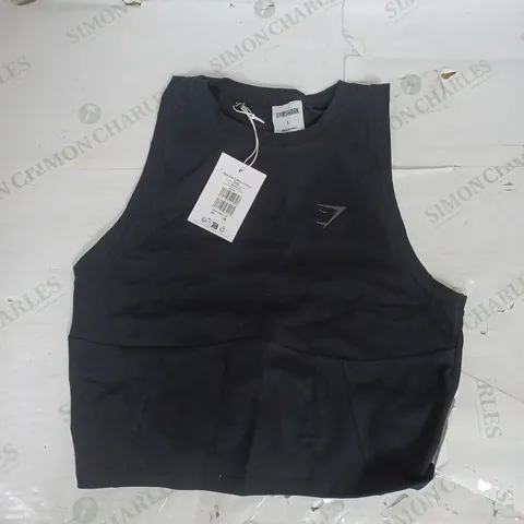 GYMSHARK REST DAY COTTON CONTOUR TANK IN BLACK SIZE L