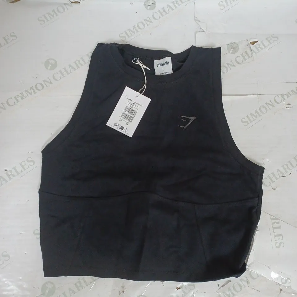 GYMSHARK REST DAY COTTON CONTOUR TANK IN BLACK SIZE L