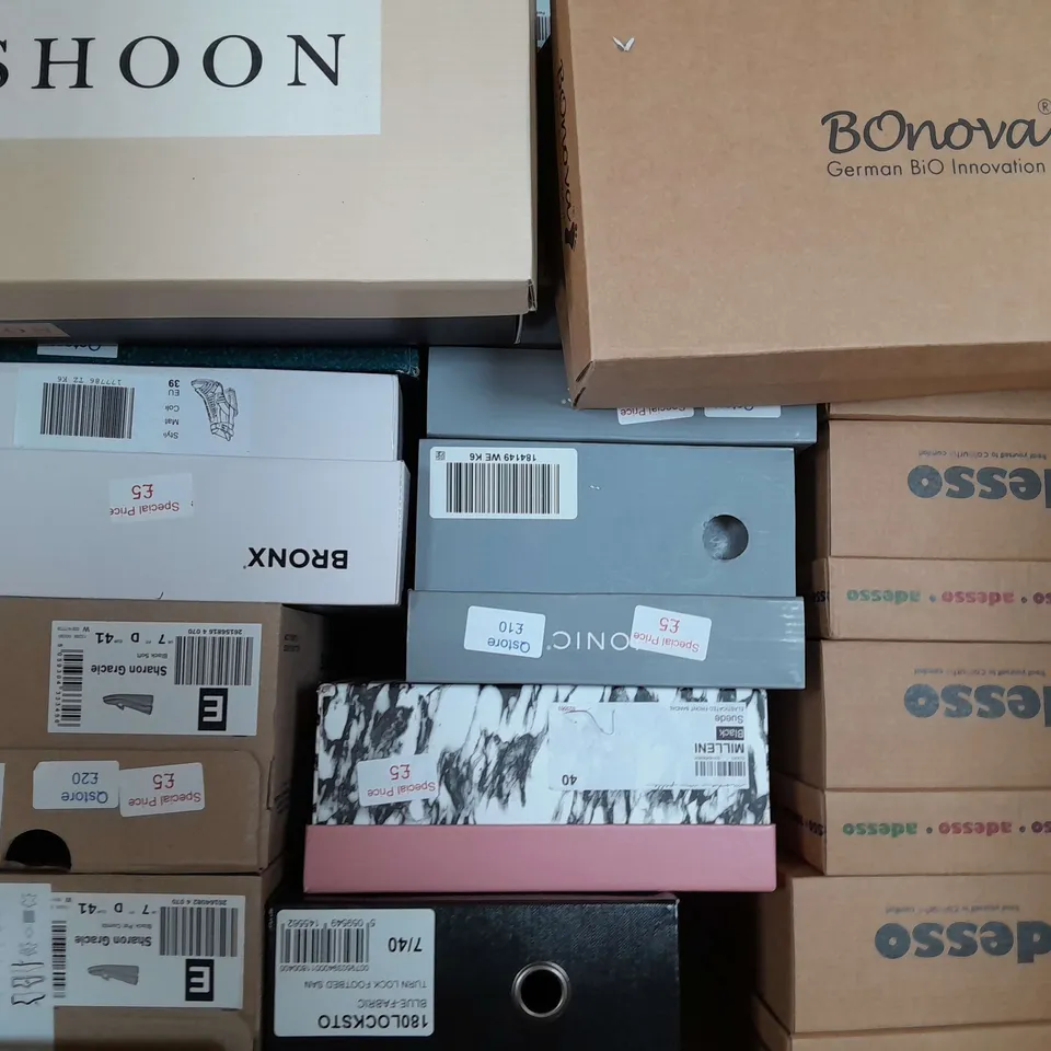 BOX OF APPROXIMATELY 15 ASSORTED BOXED PAIRS OF SHOES TO INCLUDE SHOON, BONOVA, ETC