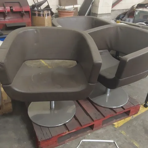 SET OF 3x SWIVEL TUB CHAIRS