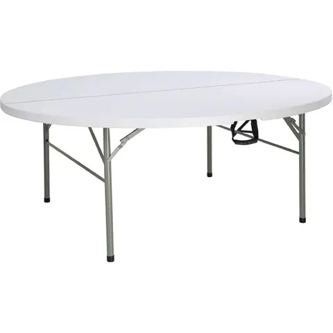 BOXED BOLERO PE CENTRE FOLDING ROUND TABLE WHITE (1 BOX)