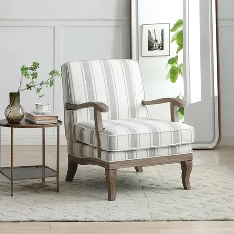 BOXED ESME LINEN STRIPE CHAIR (1 BOX)