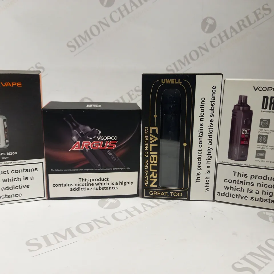 LOT OF 30 ASSORTED VAPING DEVICES & ACCESSORIES, TO INCLUDE VOOPOO, GEEKVAPE, ETC
