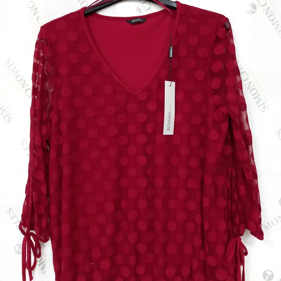 ROMAN SPORT BURNOUT TOP IN RED -SIZE 16