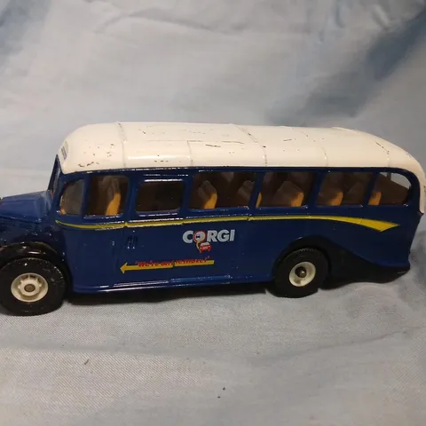 CORGI TOYS BLUE AND WHITE DIE-CAST BUS MODEL
