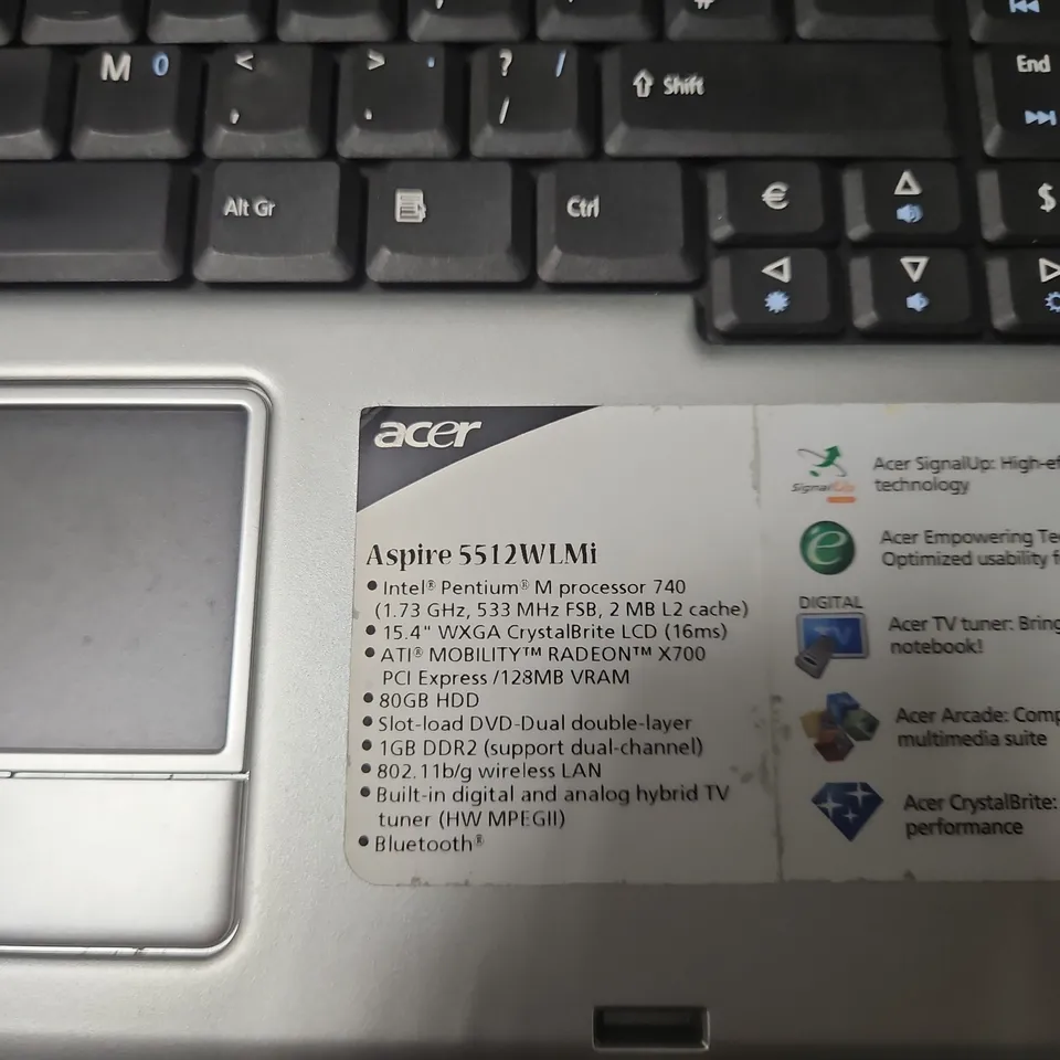 ACER ASPIRE 5512WLMI LAPTOP