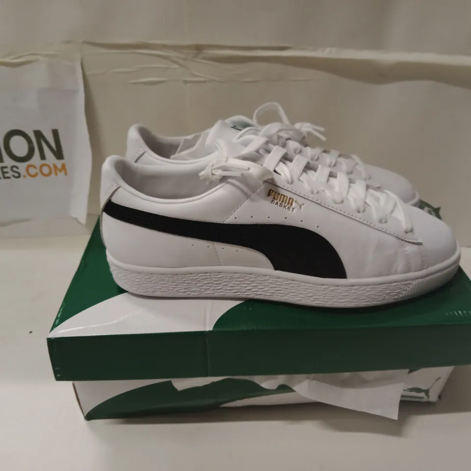 BOXED PUMA BASKET CLASSIC XXL WHITE/BLACK SNEAKERS, UK 7.5 (US 8.5) EUR 41