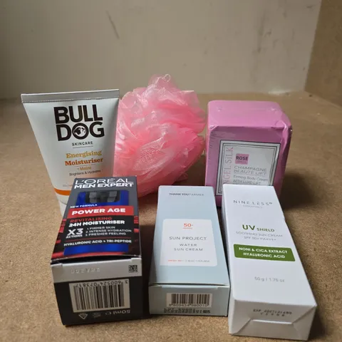 APPROXIMATELY 15 ASSORTED HEALTH & BEAUTY PRODUCTS TO INCLUDE BULL DOG MOISTURISER, BEAUTE LIFT, WATER SUNCREAM ETC 