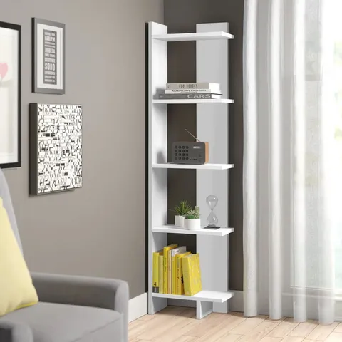 BOXED 170CM H × 45CM W × 22CM D ALICE CORNER BOOKCASE BOOKSHELF SHELVING