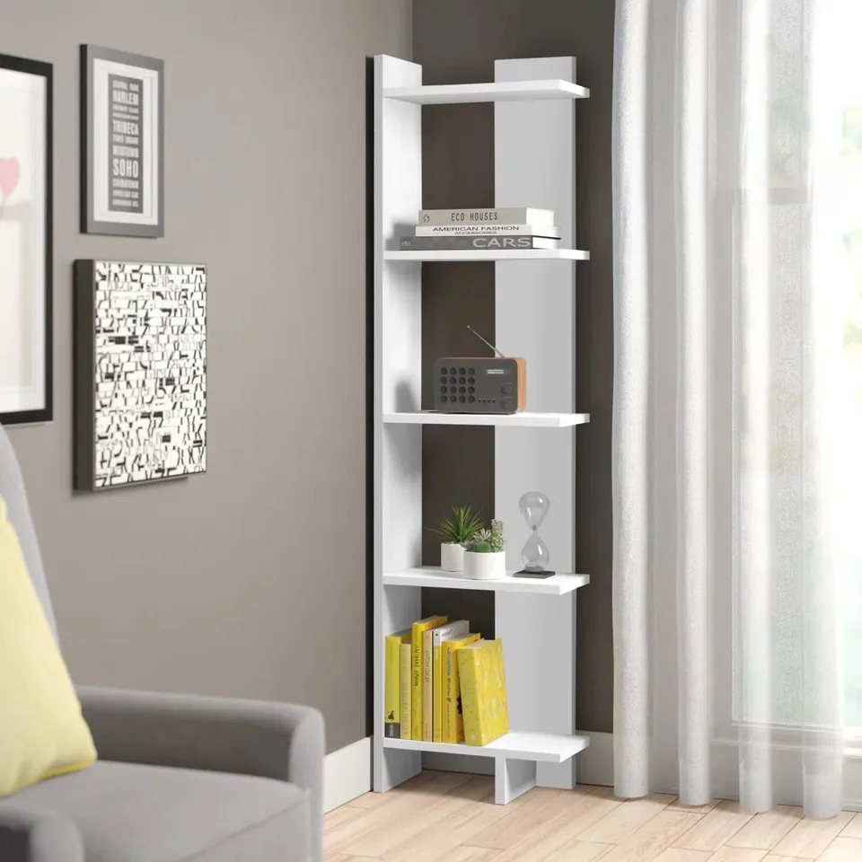 BOXED 170CM H × 45CM W × 22CM D ALICE CORNER BOOKCASE BOOKSHELF SHELVING
